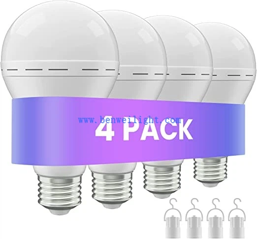 हुक के साथ आपातकालीन रिचार्जेबल एलईडी लाइट बल्ब