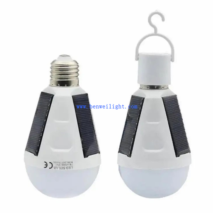 Solar Panel Powered LED Bulb