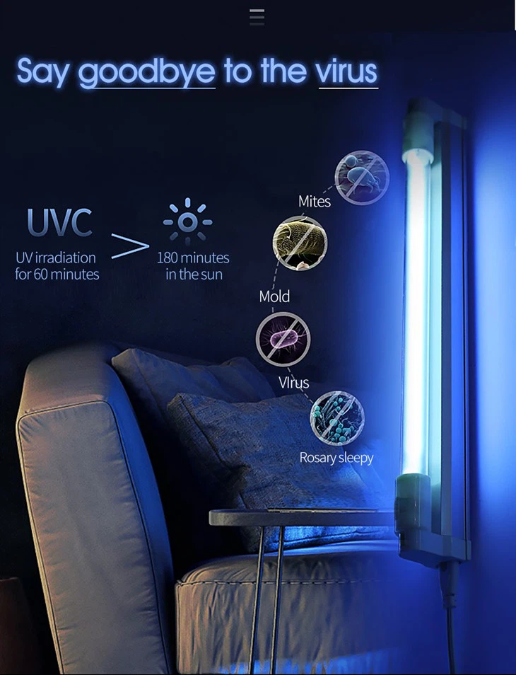 यूवीसी एलईडी कीटाणुशोधन लैंप धूल के कण को ​​मारता है